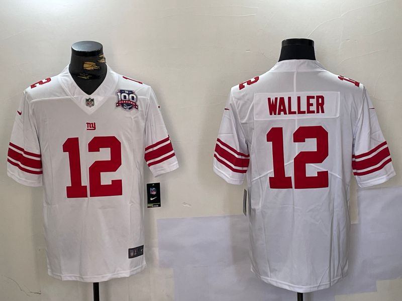 Men New York Giants #12 Waller White 2024 Nike Vapor Limited NFL Jersey style 2